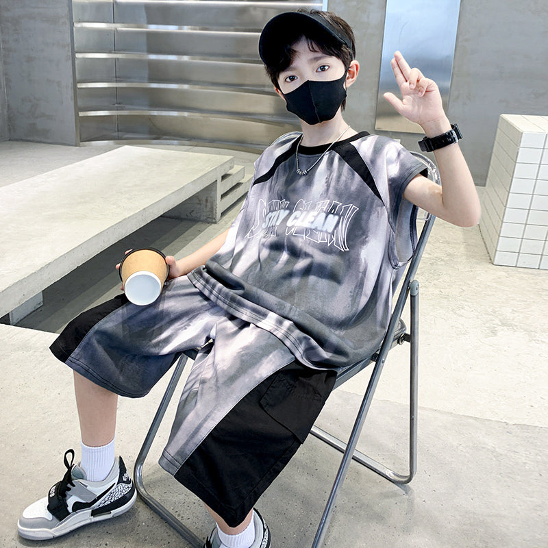 Boys Dyed T-shirt With Shorts