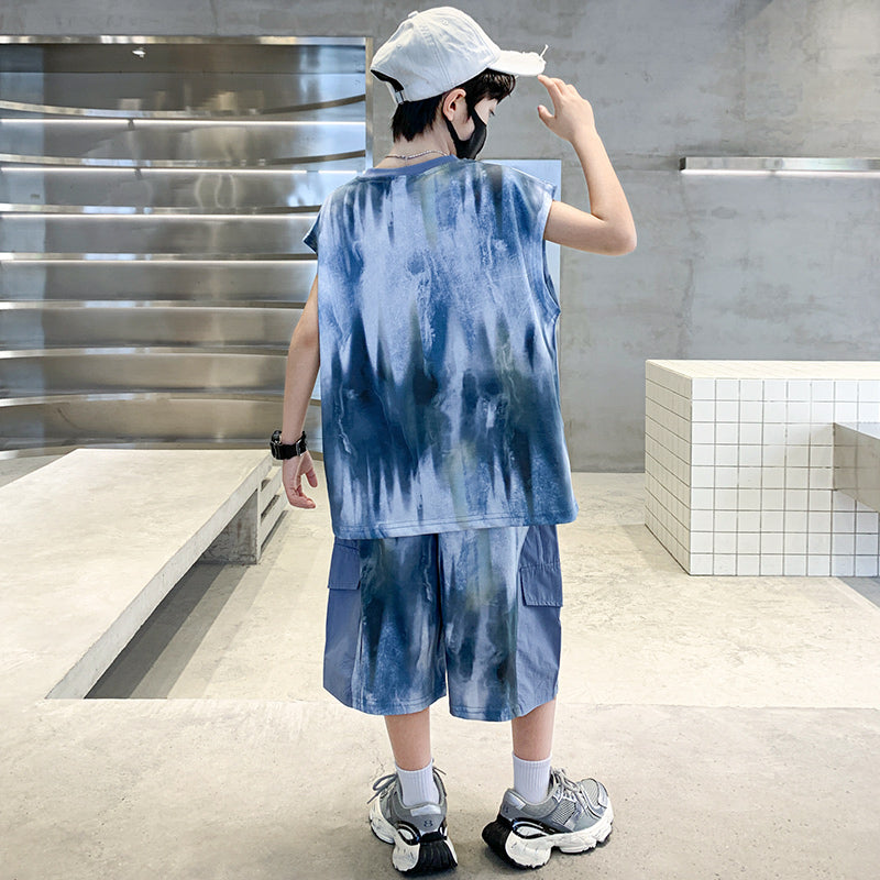 Boys Dyed T-shirt With Shorts