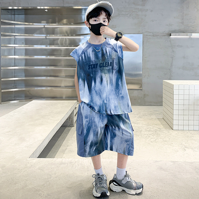 Boys Dyed T-shirt With Shorts