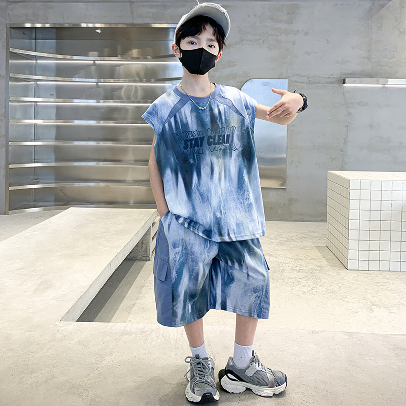 Boys Dyed T-shirt With Shorts