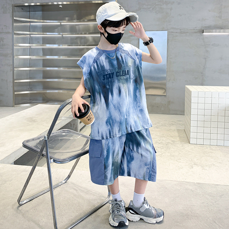 Boys Dyed T-shirt With Shorts