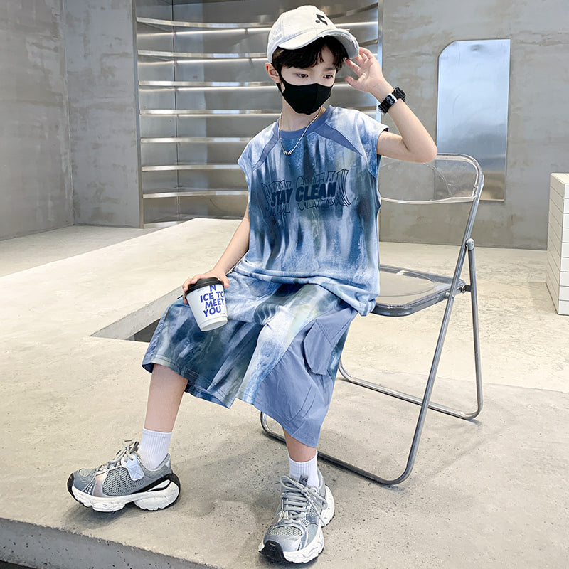 Boys Dyed T-shirt With Shorts