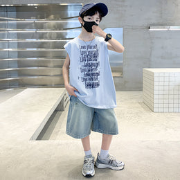 Boy Printed T-shirt with Shorts Clothing Set
