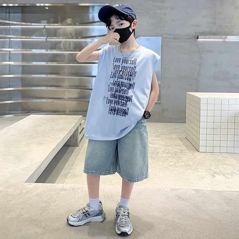 Boy Printed T-shirt with Shorts Clothing Set