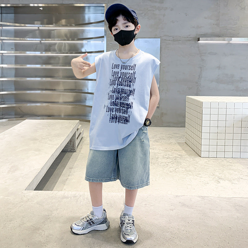 Boy Printed T-shirt with Shorts Clothing Set