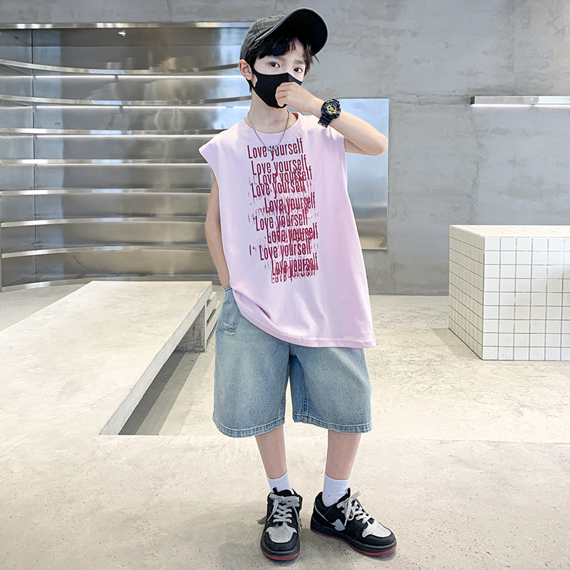 Boys Printed T-shirt with Shorts