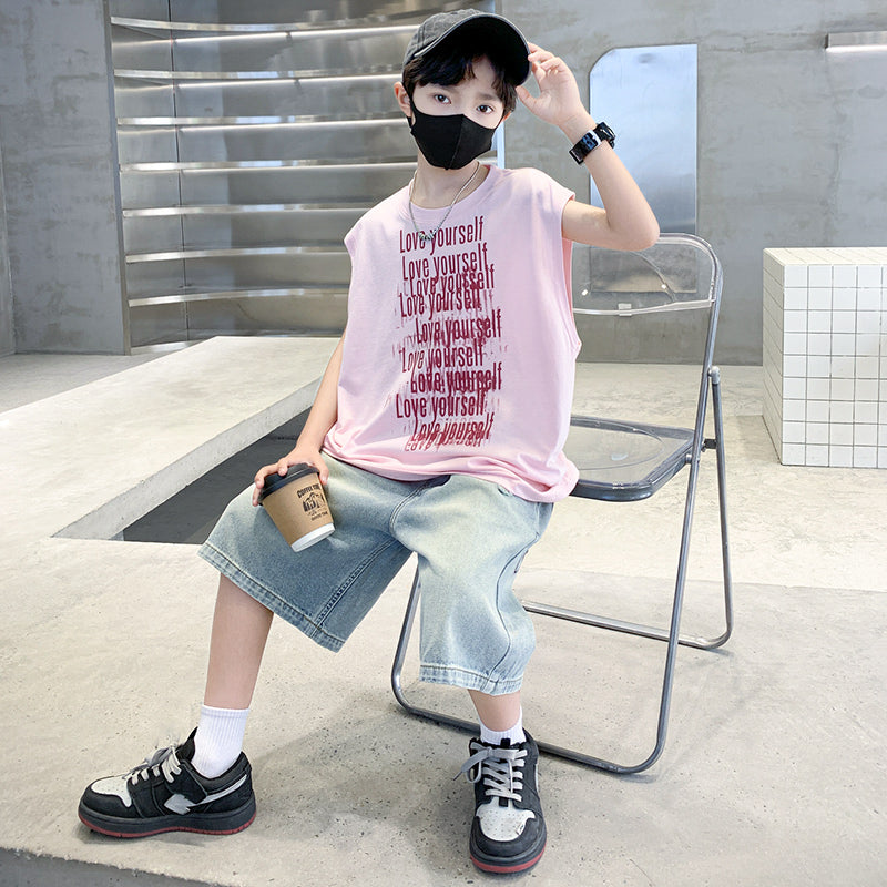 Boys Printed T-shirt with Shorts