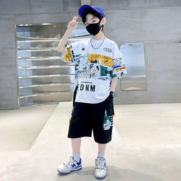 Boys Printed T-shirt with Shorts