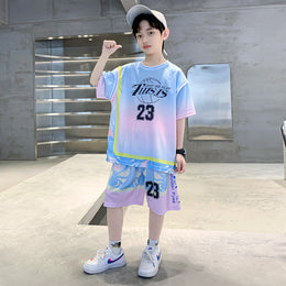 Boys Printed T-shirt With Shorts