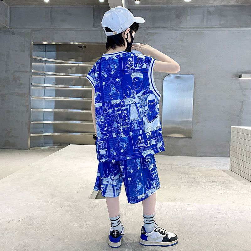 Boys Printed T-shirt with Shorts