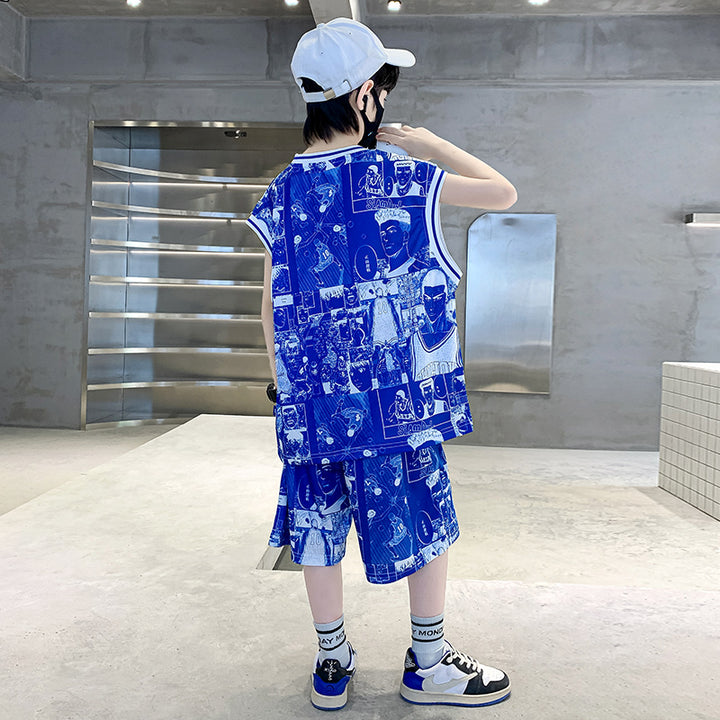 Boys Printed T-shirt with Shorts