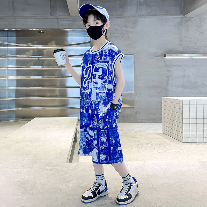 Boys Printed T-shirt with Shorts