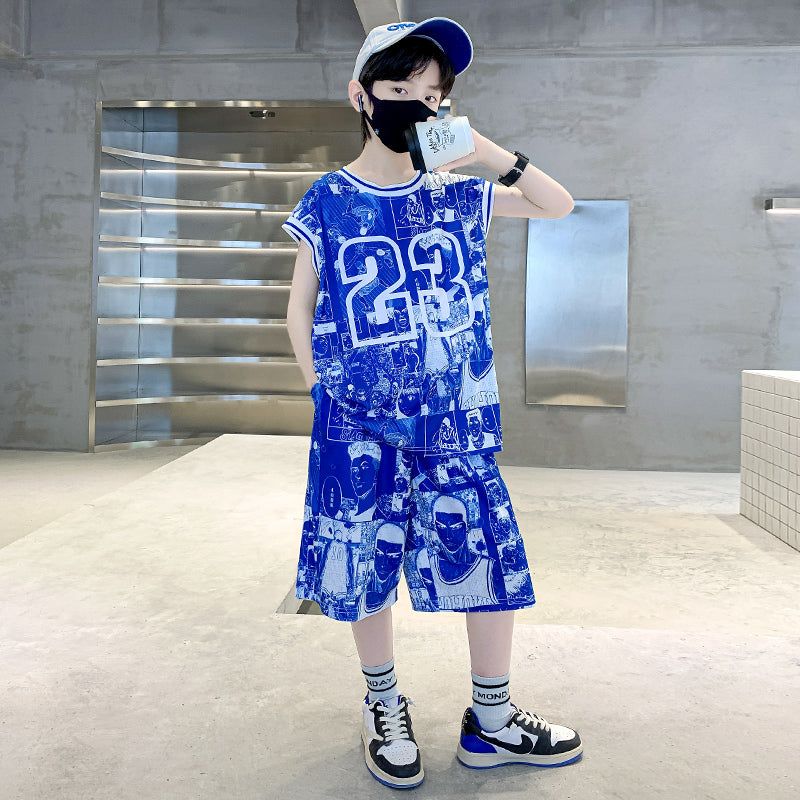 Boys Printed T-shirt with Shorts