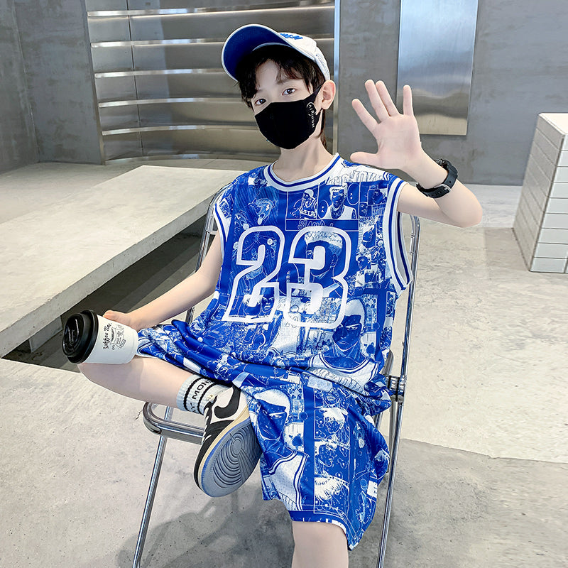 Boys Printed T-shirt with Shorts