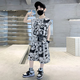 Boys Printed T-shirt with Shorts