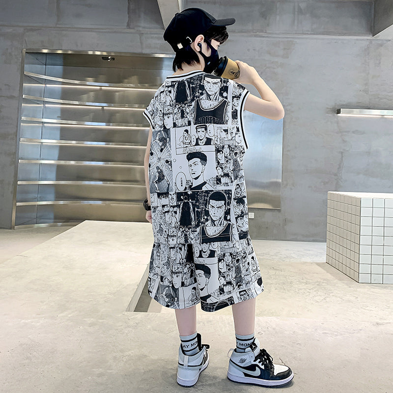 Boys Printed T-shirt with Shorts