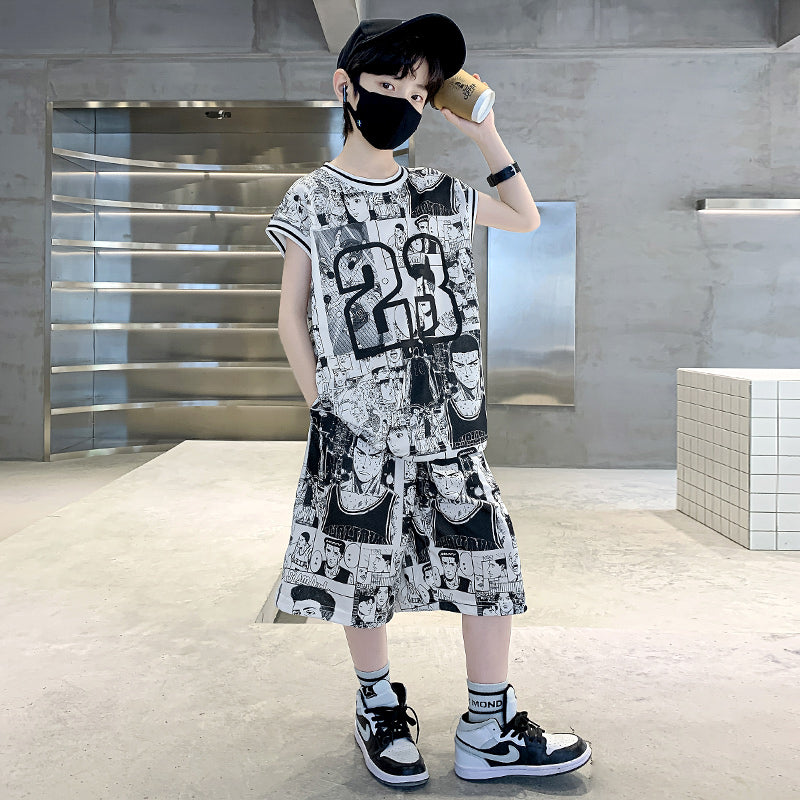 Boys Printed T-shirt with Shorts