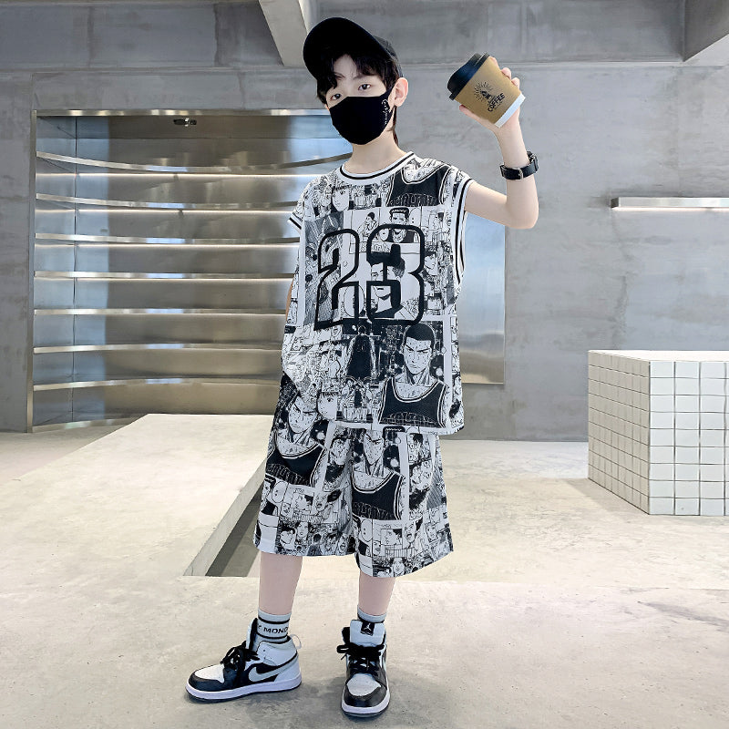 Boys Printed T-shirt with Shorts