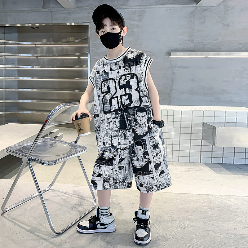 Boys Printed T-shirt with Shorts