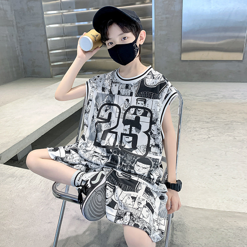 Boys Printed T-shirt with Shorts