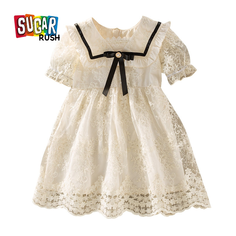 Embroidered Lace Fit & Flare Dress