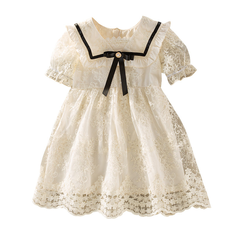 Embroidered Lace Fit & Flare Dress