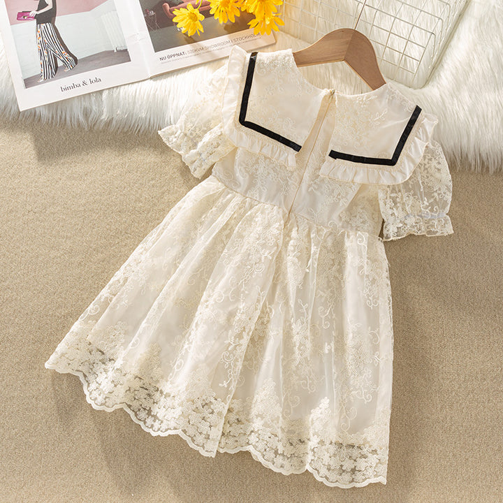 Embroidered Lace Fit & Flare Dress