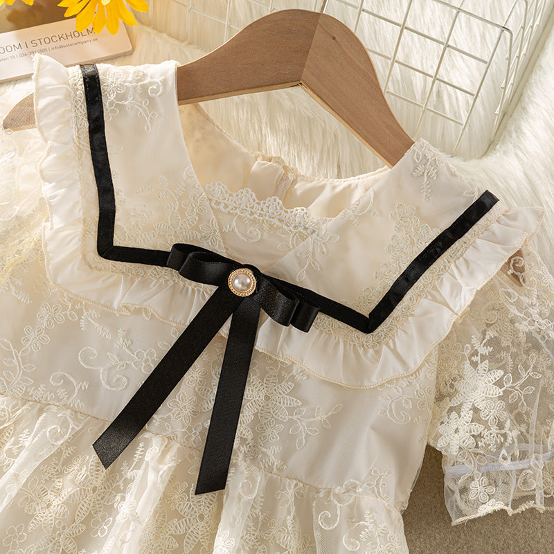 Embroidered Lace Fit & Flare Dress