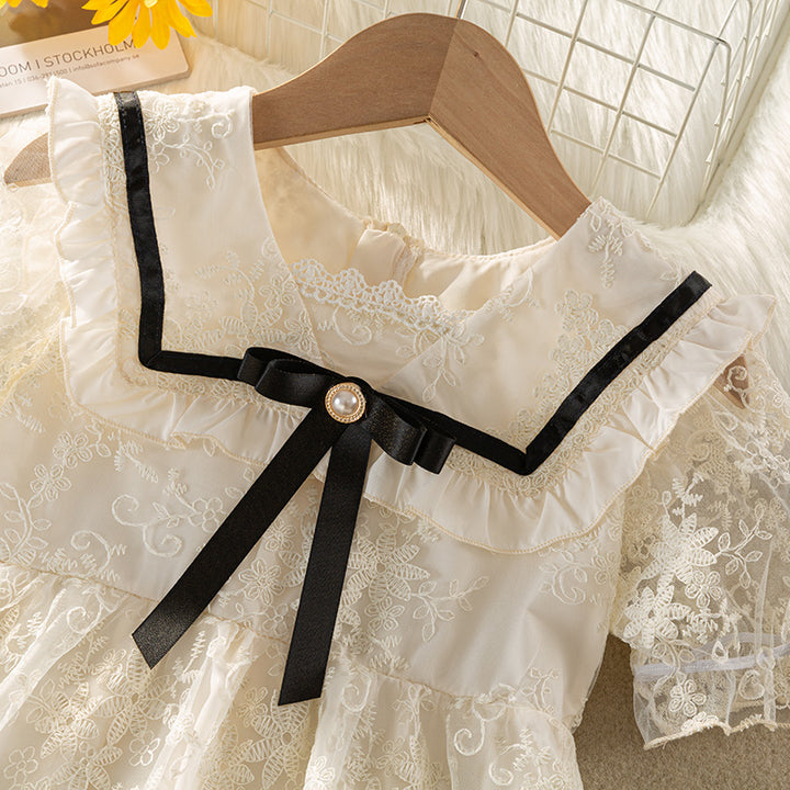 Embroidered Lace Fit & Flare Dress