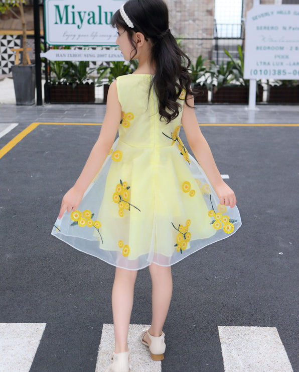 Girl's Floral Print A-Line Dress