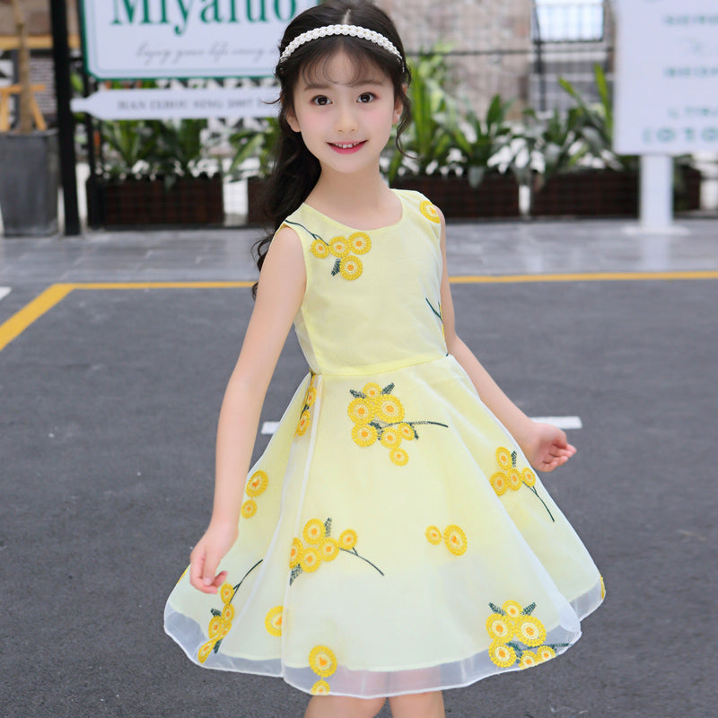 Girl's Floral Print A-Line Dress