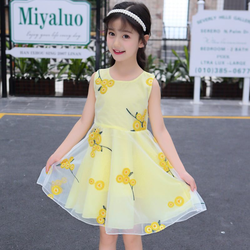 Girl's Floral Print A-Line Dress