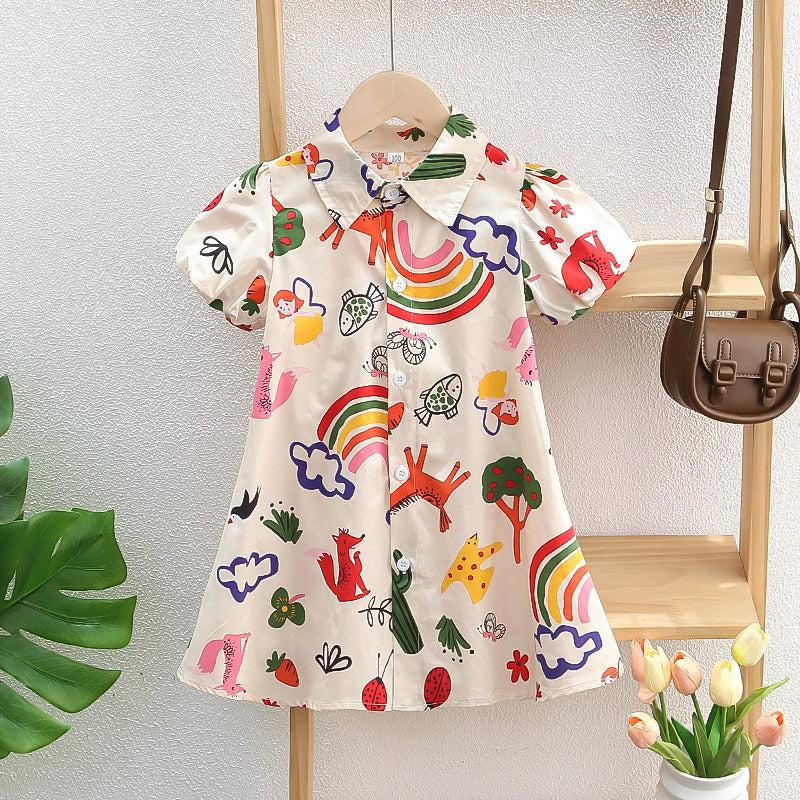 Women Animal Print Shirt Dress