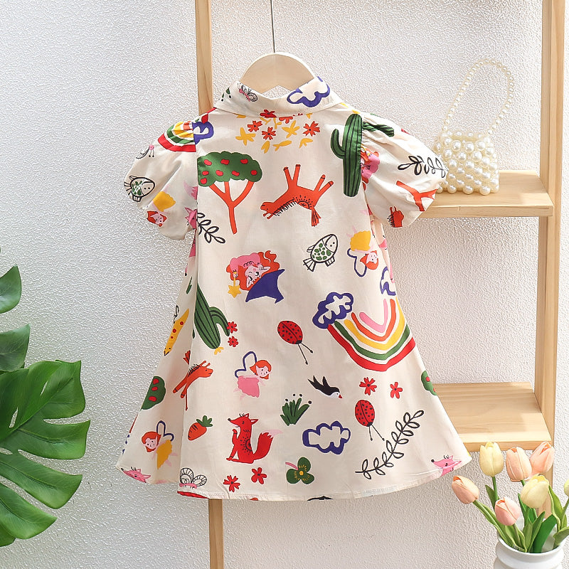 Women Animal Print Shirt Dress