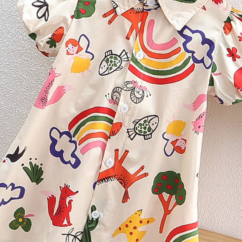 Women Animal Print Shirt Dress