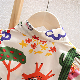 Women Animal Print Shirt Dress