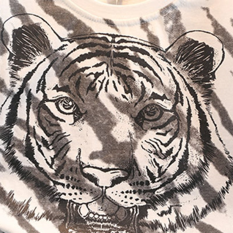 Boys White & Brown Printed Top with Shorts