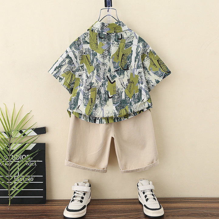 Boys Printed Shirt with Shorts
