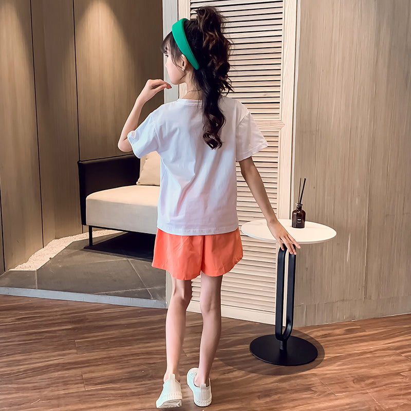 Solid T-shirt and Shorts Set