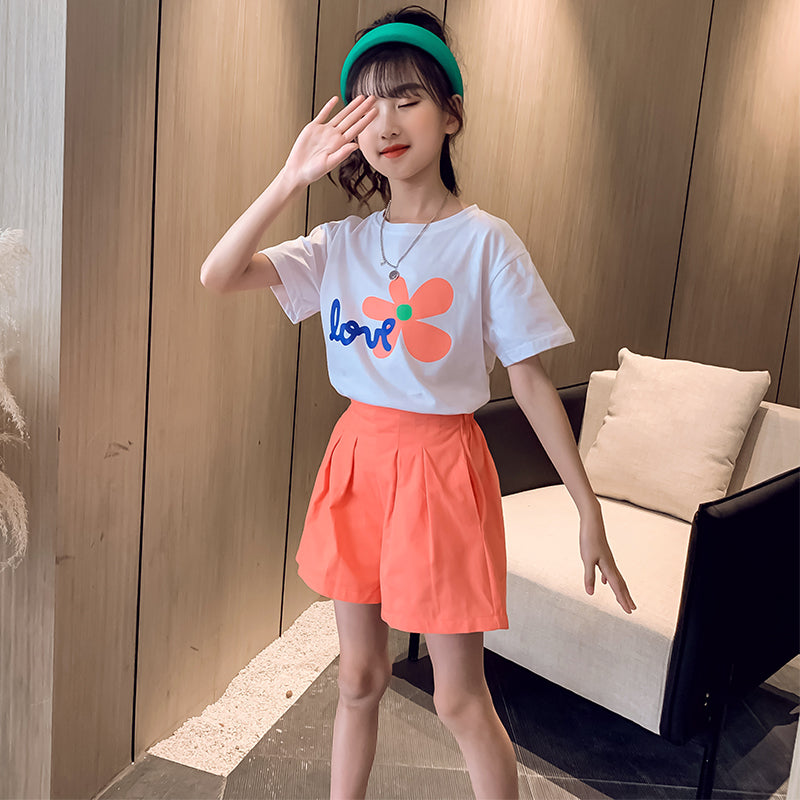 Solid T-shirt and Shorts Set