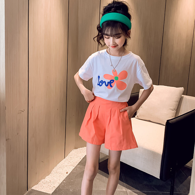 Solid T-shirt and Shorts Set