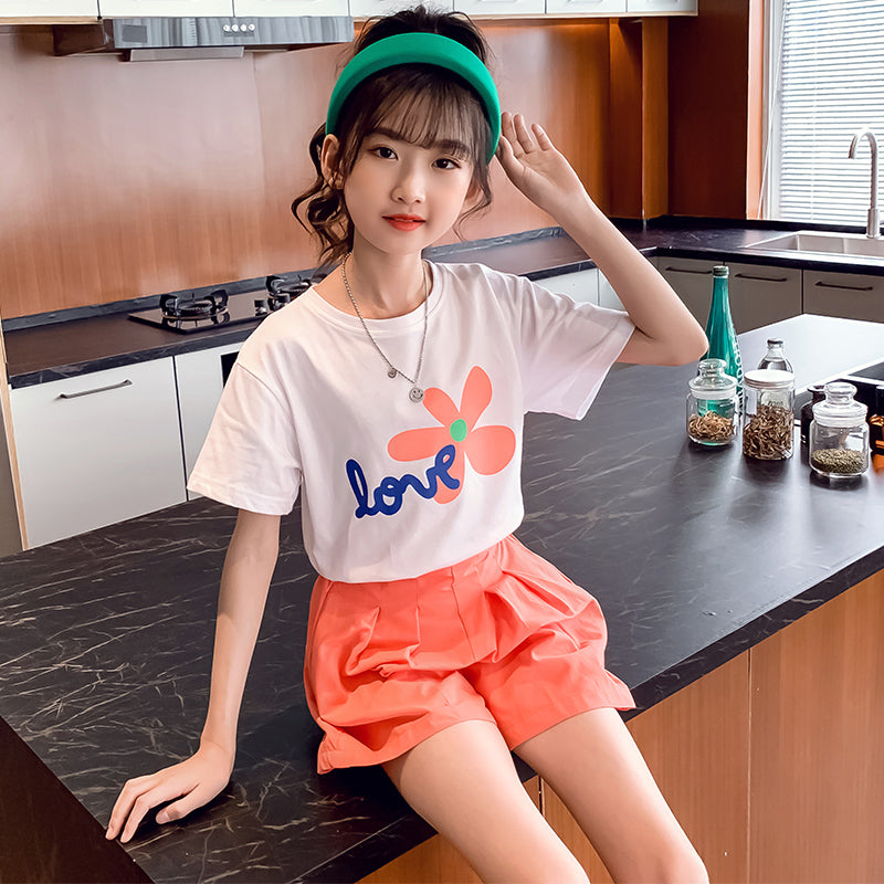 Solid T-shirt and Shorts Set
