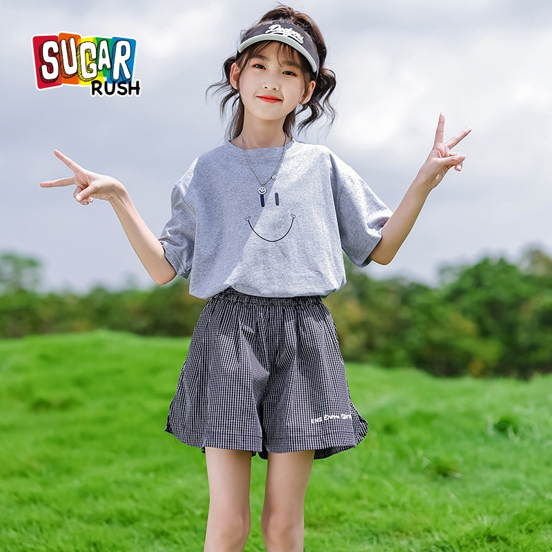 Girls Pure Cotton T-shirt With Shorts