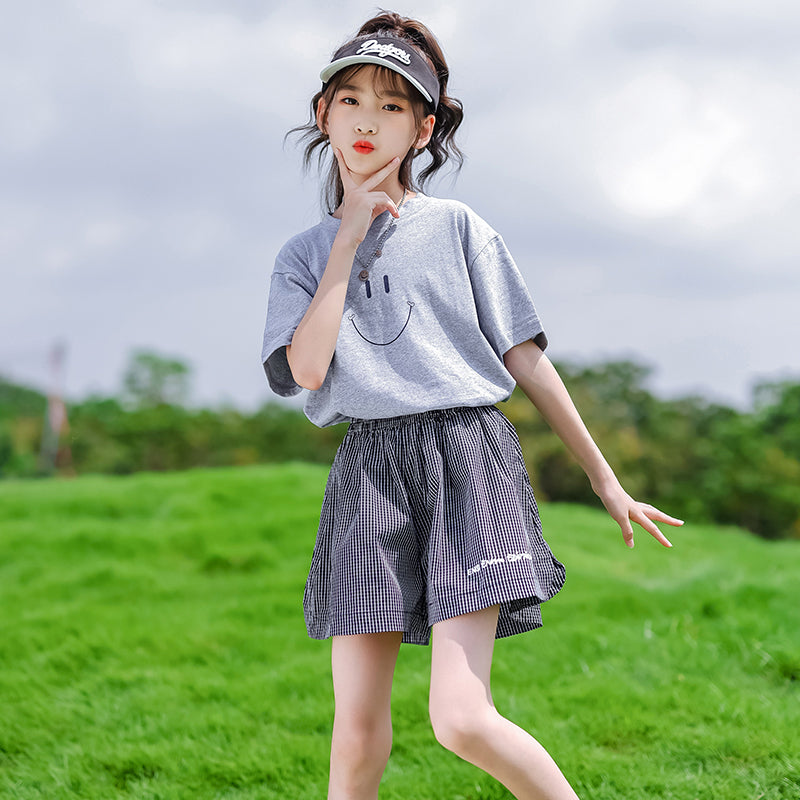 Girls Pure Cotton T-shirt With Shorts