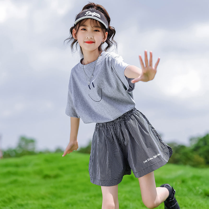 Girls Pure Cotton T-shirt With Shorts
