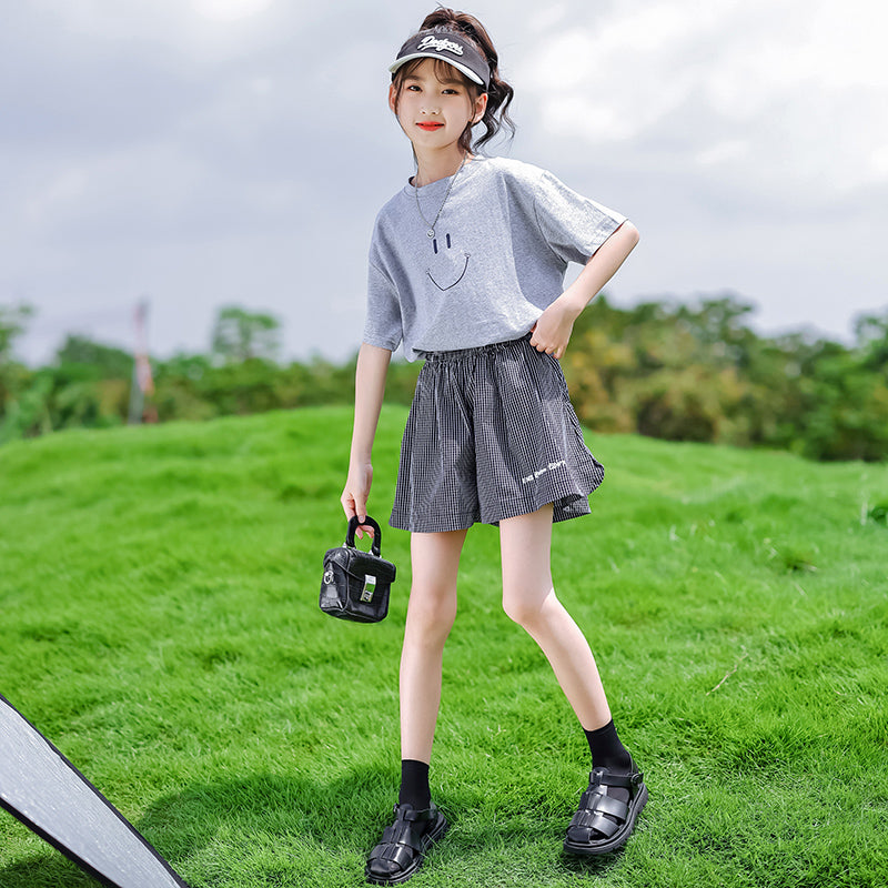 Girls Pure Cotton T-shirt With Shorts