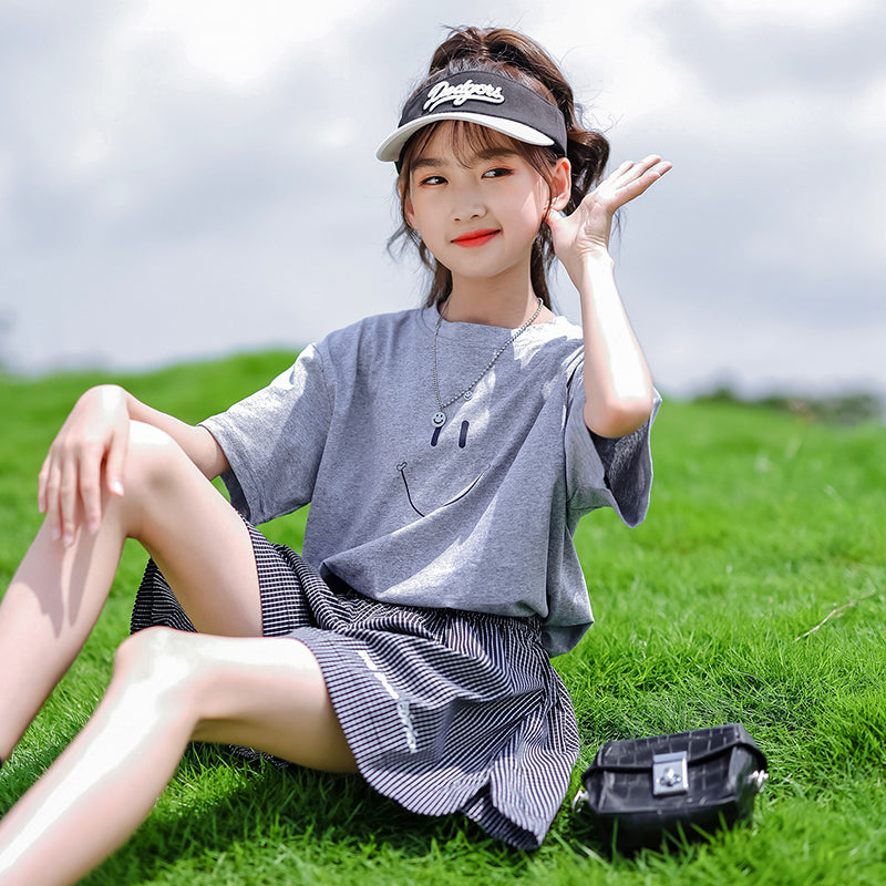 Girls Pure Cotton T-shirt With Shorts