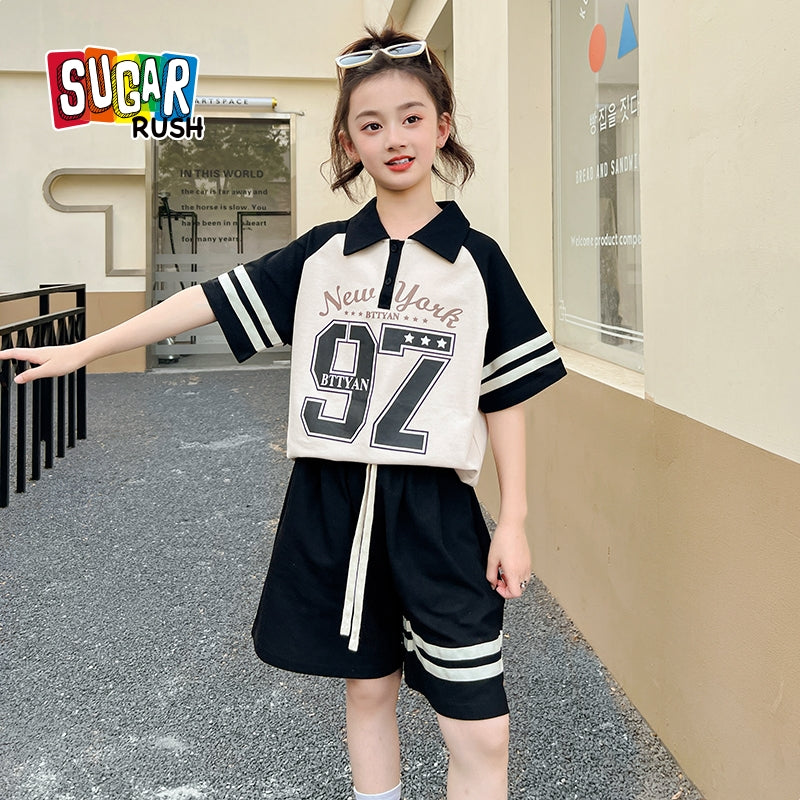 Girls Printed Pure Cotton T-shirt With Shorts