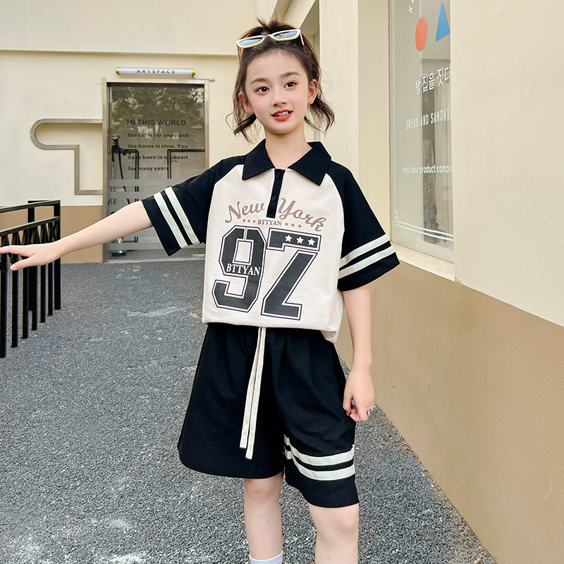Girls Printed Pure Cotton T-shirt With Shorts