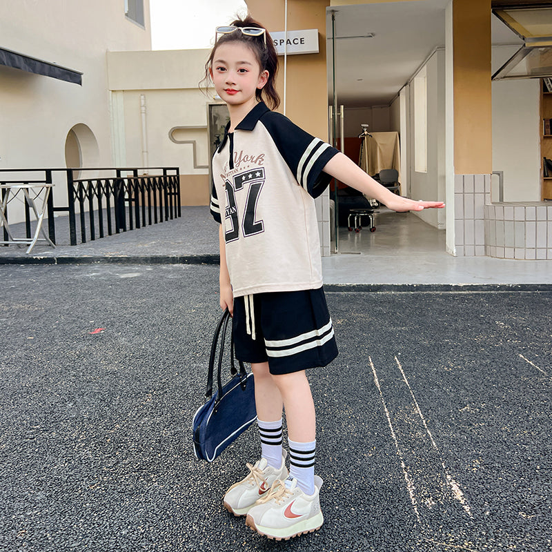 Girls Printed Pure Cotton T-shirt With Shorts